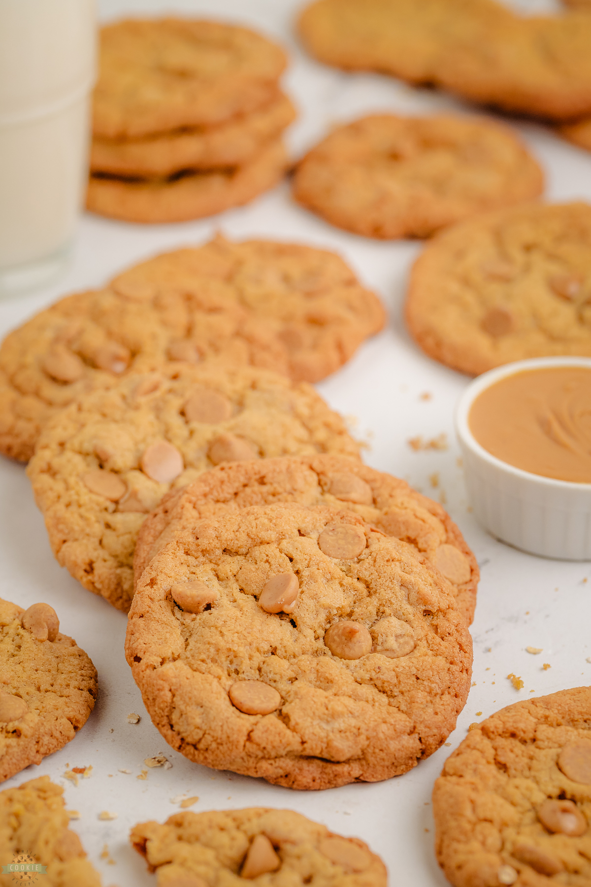 tray of maple peanut butter cookies