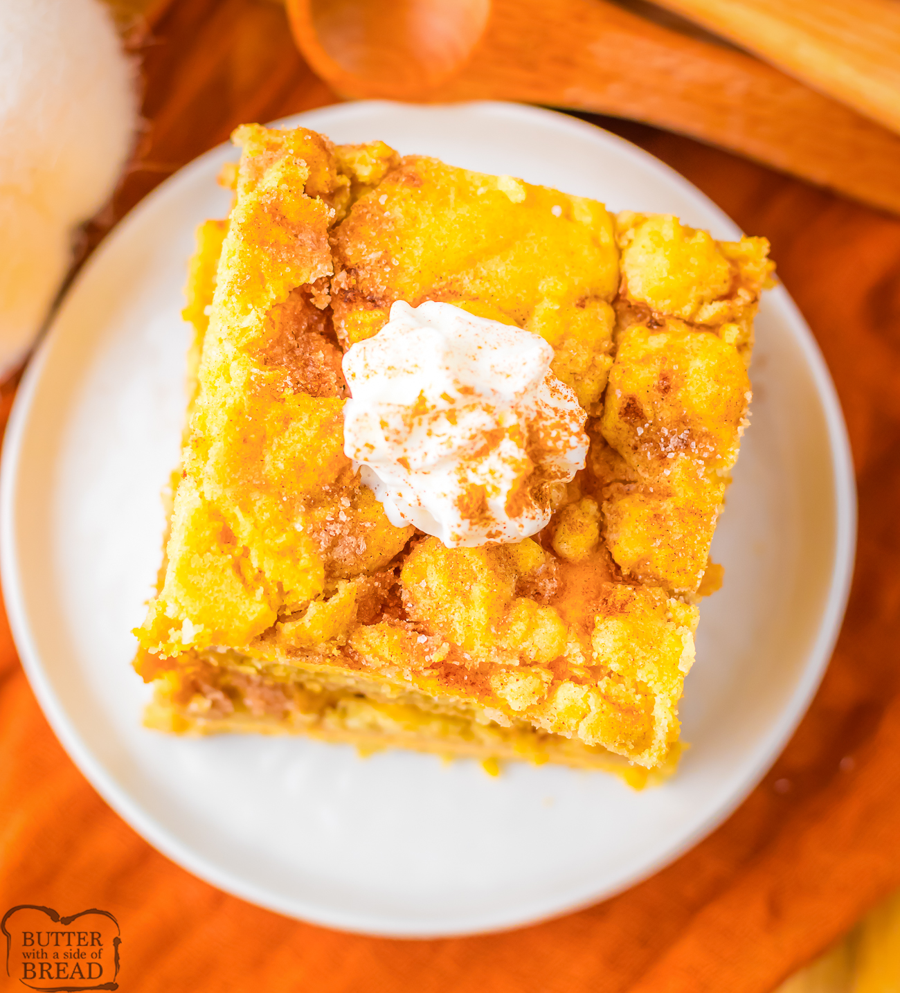 slice of pumpkin cheesecake snickerdoodle bars