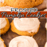 Frosted Pumpkin Cookies made with butter, sugar, pumpkin puree & a warm blend of Fall spices! Soft cookies topped with a spiced cream cheese frosting you'll love!