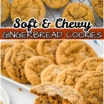 Chewy Gingerbread Cookies made with brown sugar, molasses, butter & a warm blend of cinnamon and ginger! Delightful, soft gingerbread cookies perfect for the holidays!