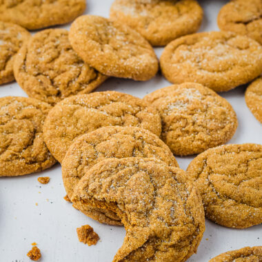 platter of chewy gingerbread cookies