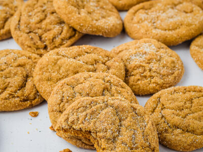 platter of chewy gingerbread cookies