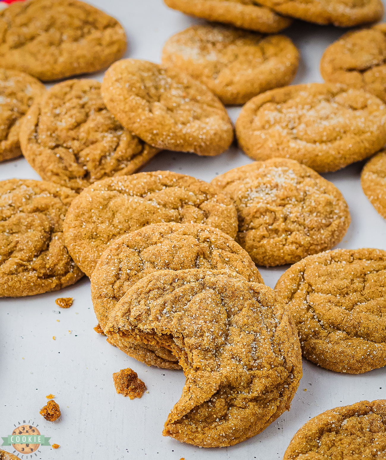 platter of chewy gingerbread cookies