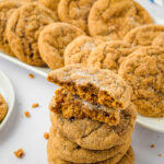 soft gingerbread cookies in a stack
