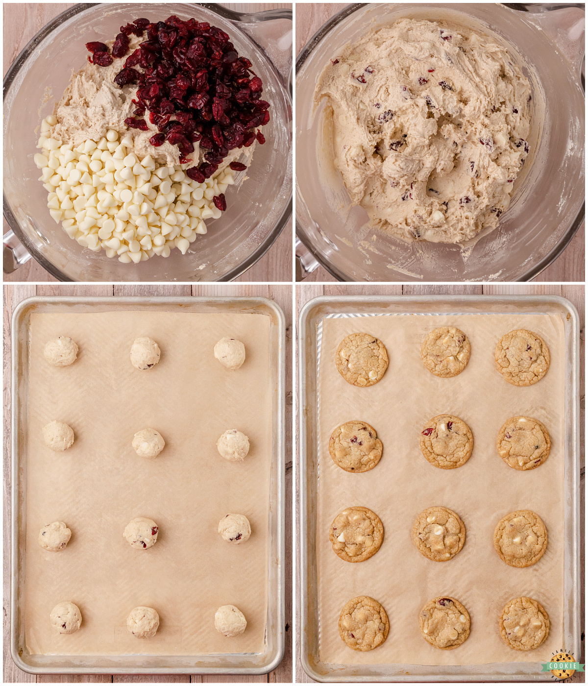 how to make chewy white chocolate cranberry cookies