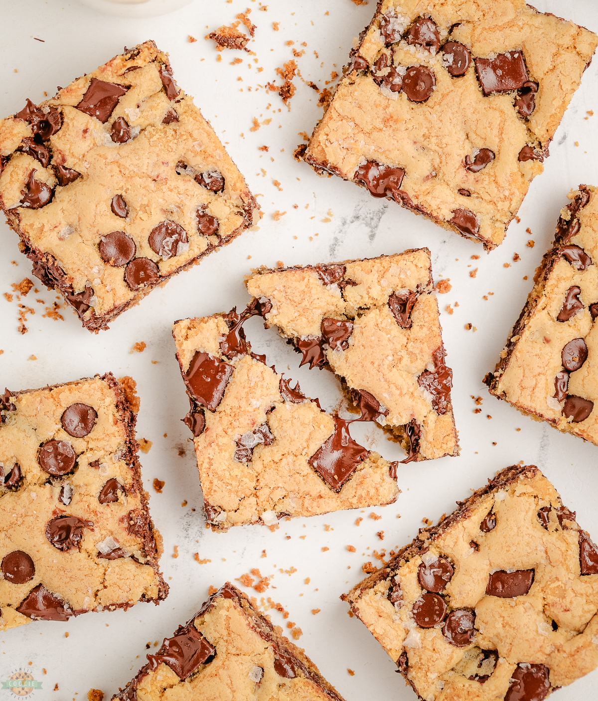 cookie bars cut into squares