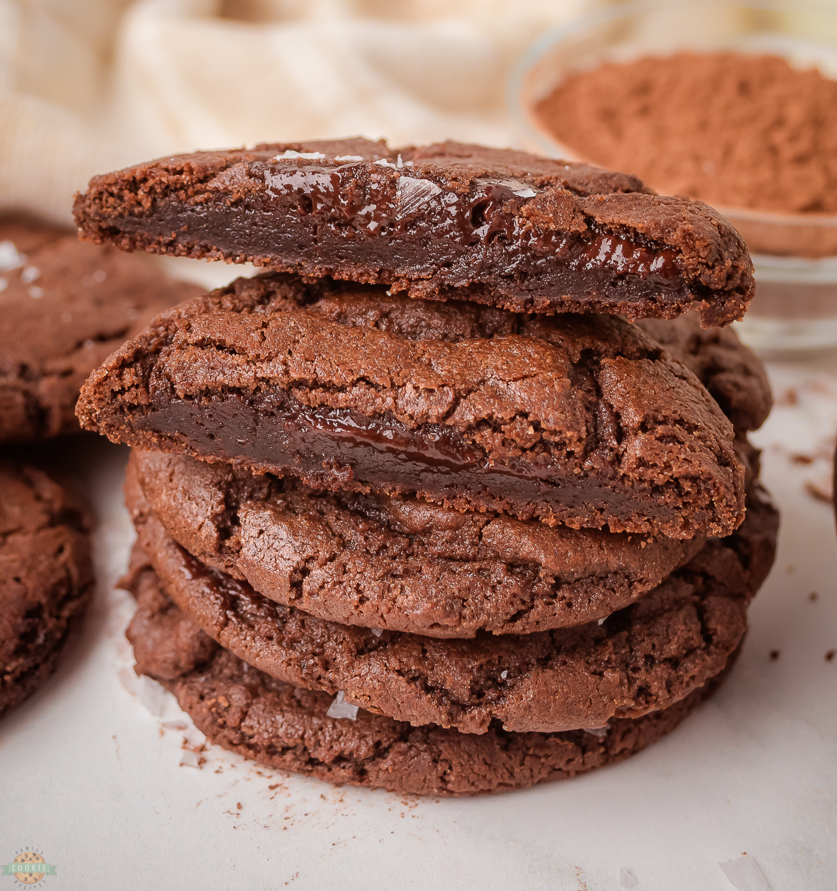 chocolate lava cookies stuffed with ganache