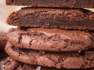 stack of chocolate lava cookies
