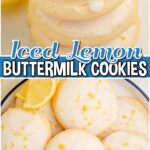 Buttermilk Lemon Cookies made with a soft, pillowy dough flavored with fresh lemon juice and zest, baked & glazed with lemon vanilla icing.
