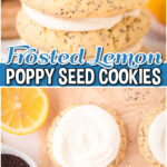 Frosted Lemon Poppy seed Cookies made with classic ingredients, plus fresh lemon zest to add bright, tangy flavor to the buttery sugar cookies!