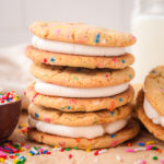 stack of funfetti sandwich cookies