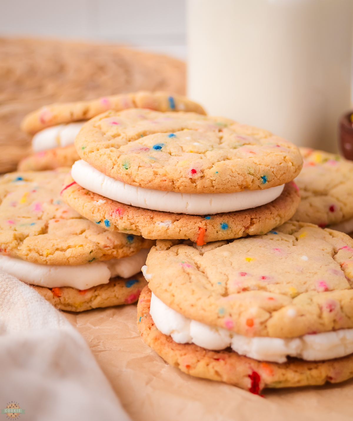 Funfetti sprinkle cookie sandwiches