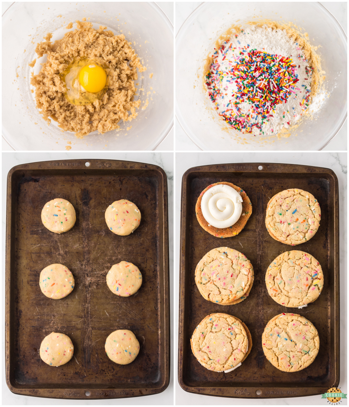 making Funfetti Cookie Sandwiches
