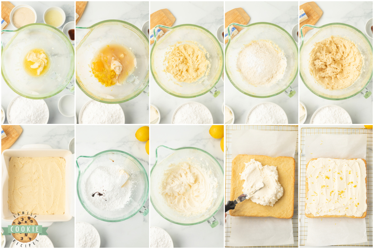 Step by step ingredients on how to make Lemon Cookie Bars. 