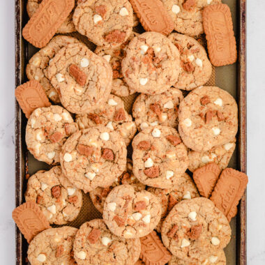 tray of Biscoff Cookies with White Chocolate