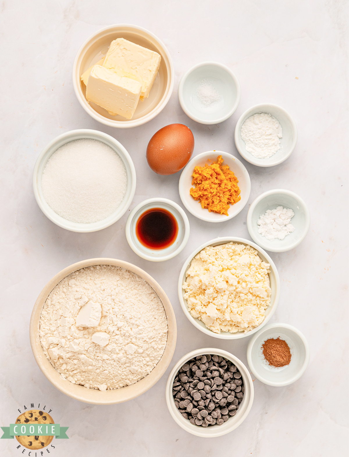 Ingredients in Soft Cannoli Cookies recipe.