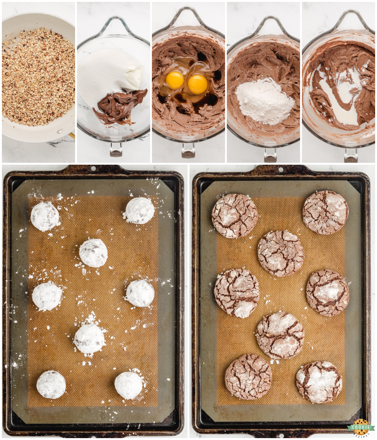 how to make Nutella Crinkle Cookies