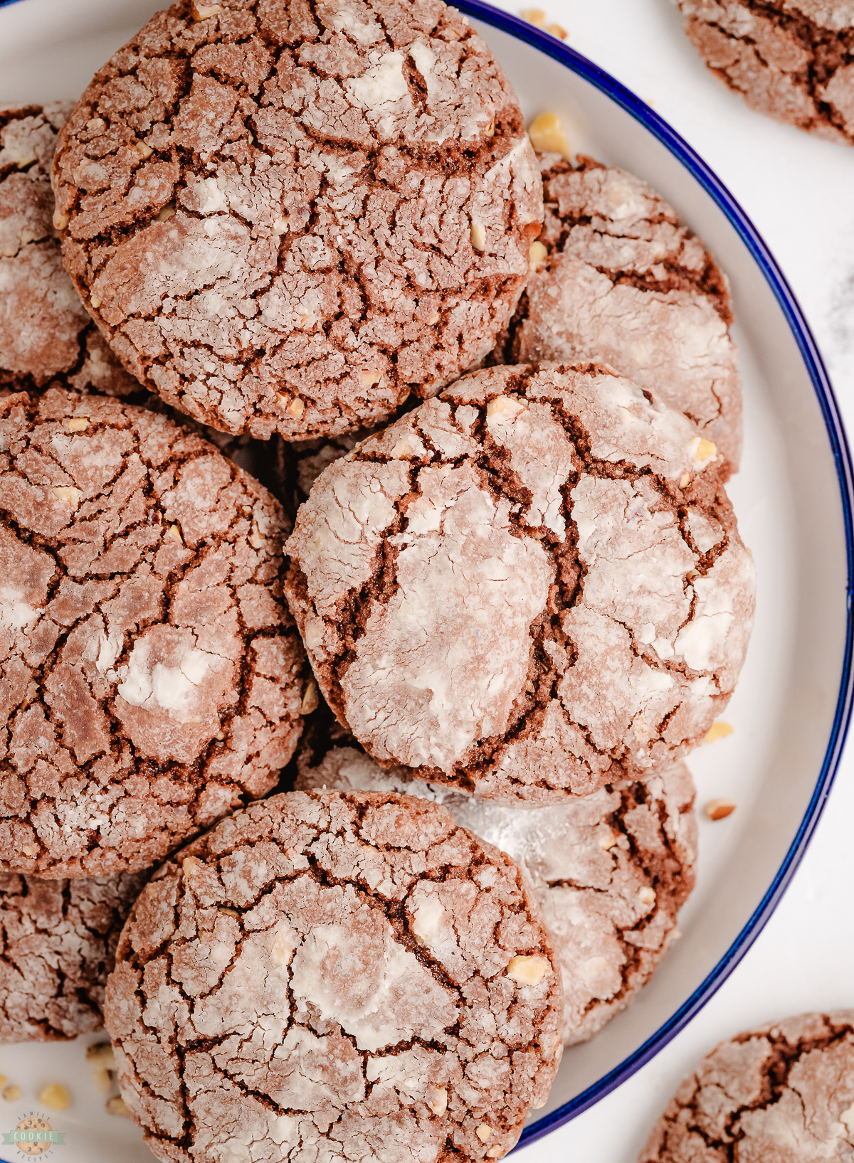 plateful of Nutella Crinkle cookies