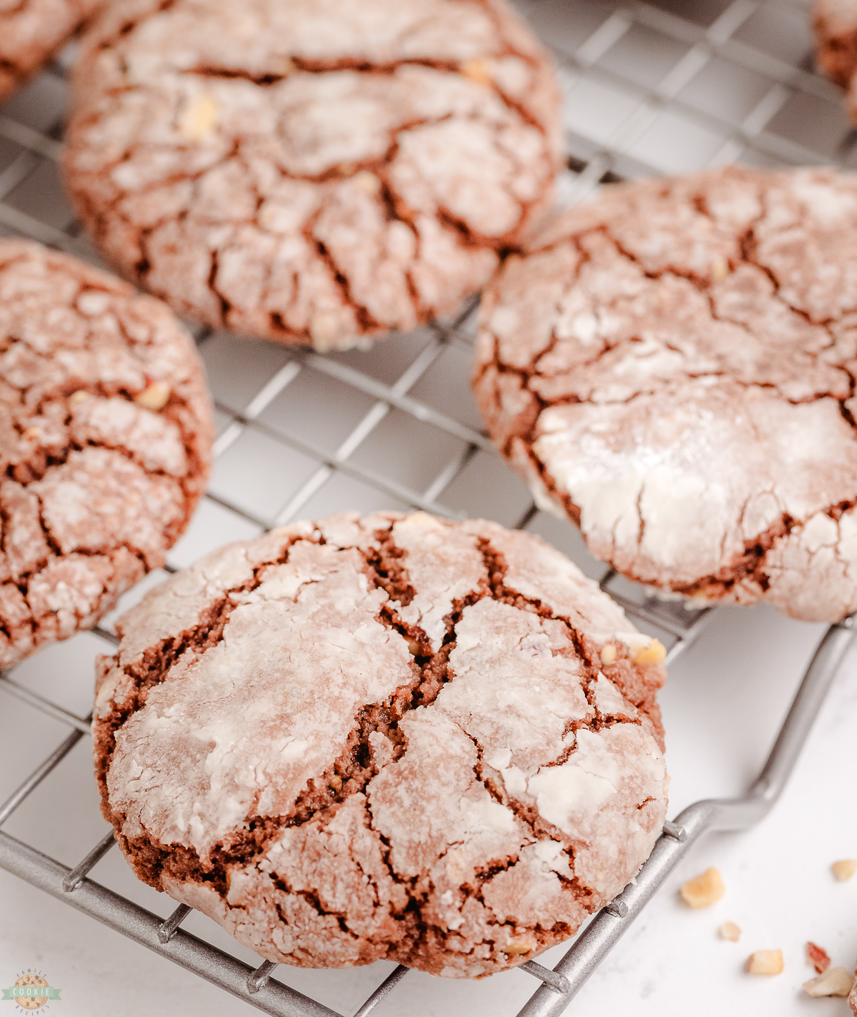 Nutella cookies on a cooling rack
