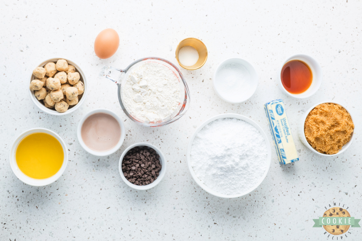 Ingredients in Cookie Dough Frosted Cookies. 