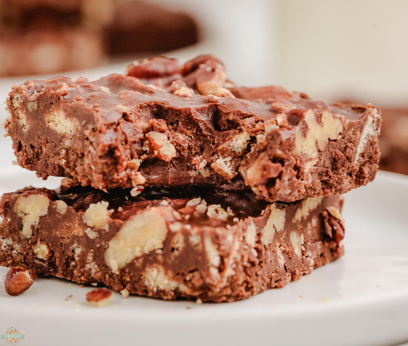 bite taken out of a no bake cookie bar